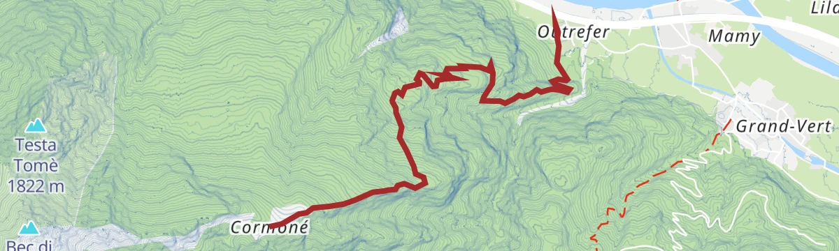 Route map: Pian Bosonin e Alpe Cormoney